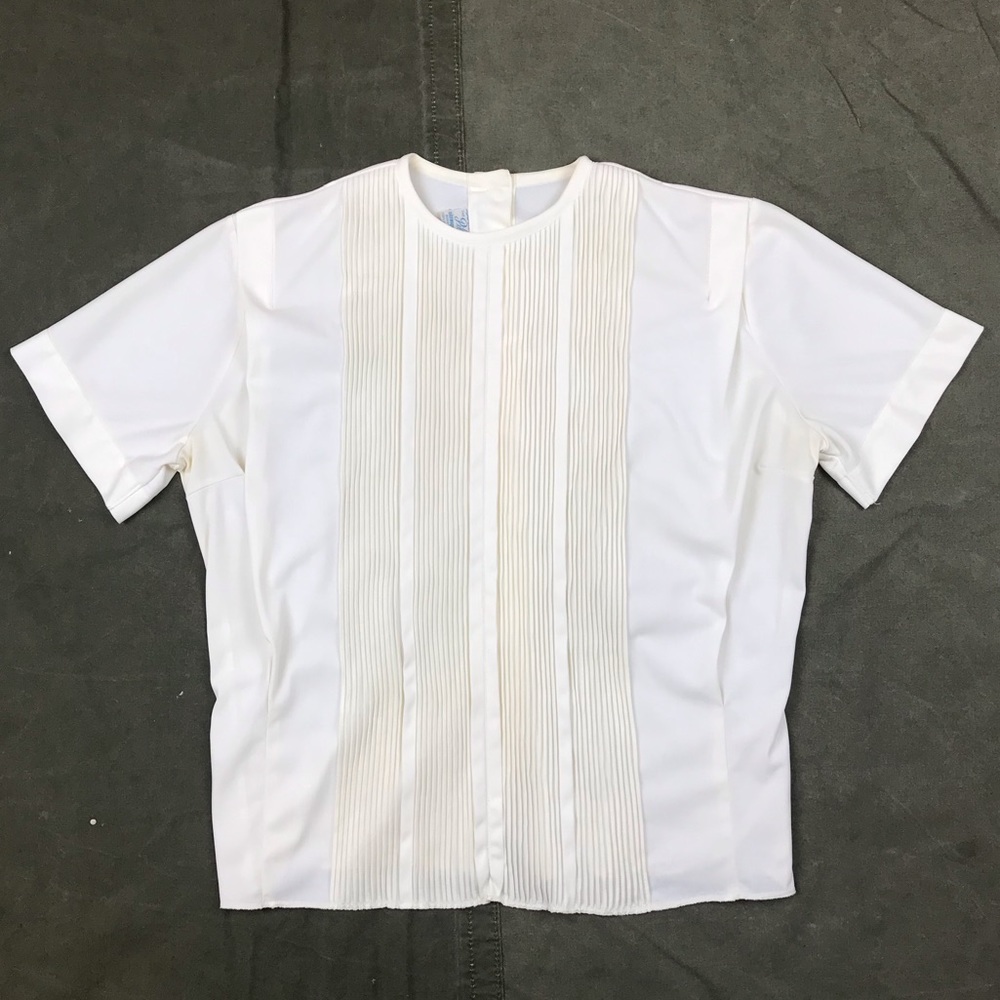 1950s Pleated Pilot Cream Blouse